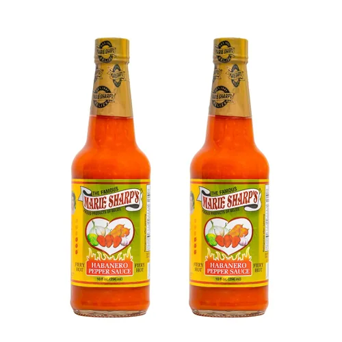 Marie Sharp's Salsa picante de pimienta habanero ardiente, 10 onzas, salsa picante beliceña extra picante con calor y sabor intensos, totalmente