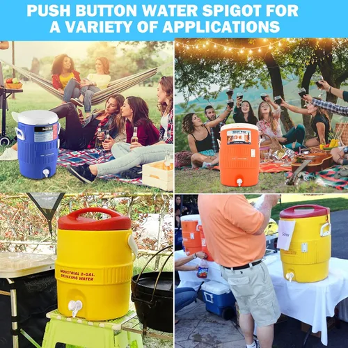 Vista 6 de 5 piezas de repuesto de espiga de agua con botón pulsador, grifo de agua reutilizable compatible con enfriador de agua Igloo de 2, 3, 5 y 10