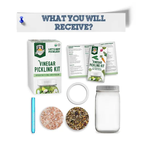 Vista 5 de Fermentaholics Kit Certificado Orgánico para Encurtido de Vinagre - Encurtidos Fáciles y Rápidos - 2 Recetas con Especias Perfectas para Encurtido