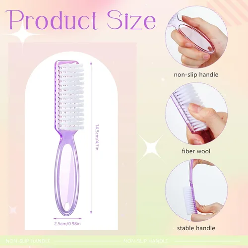 Vista 4 de Patelai 30 cepillos de uñas para limpieza de uñas, cepillo de limpieza de pedicura para dedos de manos y uñas (negro)