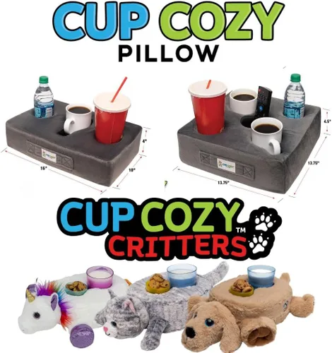 Vista 7 de La almohada Cup Cozy original gris - Como se vio en la televisión - ¡El mejor portavasos del mundo para sofá/cama/coche para Negro