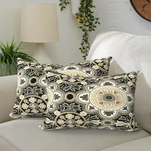 Vista 68 de DYTXIII Paquete de 2 almohadas lumbares impermeables para exteriores con rellenos, 12 x 20 pulgadas, almohada decorativa rectangular para patio