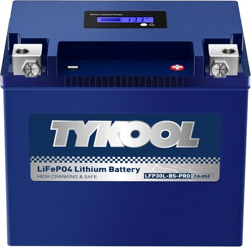 Vista 8 de TYKOOL YTX7A-BS -Pro 12.8V 4Ah 240CCA Batería de litio de alto rendimiento para Powersports con Smart BMS, compatible con motocicleta, ATV, UTV