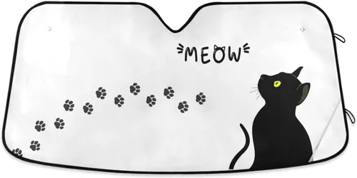 Vista 16 de Parasol para parabrisas de automóvil para mujer, ojos azules con gafas, visera solar para rayos UV y protección solar contra el calor solar, bloquea