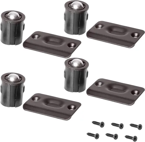 Vista 9 de Ilyapa Herrajes de bola para armario, cierre de bola francés para la parte superior de la puerta, pestillo invisible de despensa, color negro