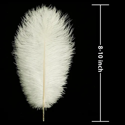 Vista 3 de Soarer Plumas de avestruz beige a granel, 30 piezas de 8 a 10 pulgadas para centros de mesa de boda, decoración del hogar y manualidades (beige)