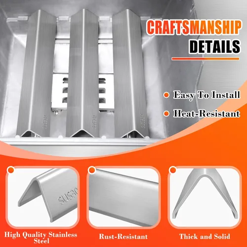 Vista 5 de 7635 Barras aromatizantes SUS304 de 15.3 pulgadas para Weber Spirit I y II 200 Series - E210, S210, E220, S220 con perillas de control frontal