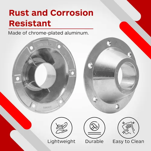 Vista 4 de TonGass (2 unidades, plateada) de aluminio para mesa y base de montaje en el suelo (tamaño estándar) con 12 tornillos de montaje para remolque