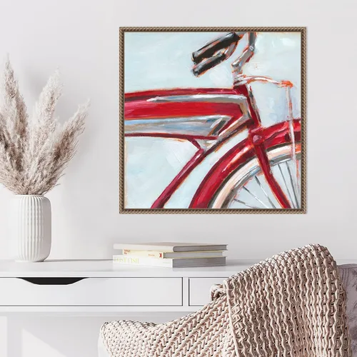Vista 41 de Amanti Art Framed Canvas Wall Art 16x16 Retro Cycle I by Ethan Harper, Framed Wall Art Canvas, Abstract Artwork, Traditional Decor, Small Poster