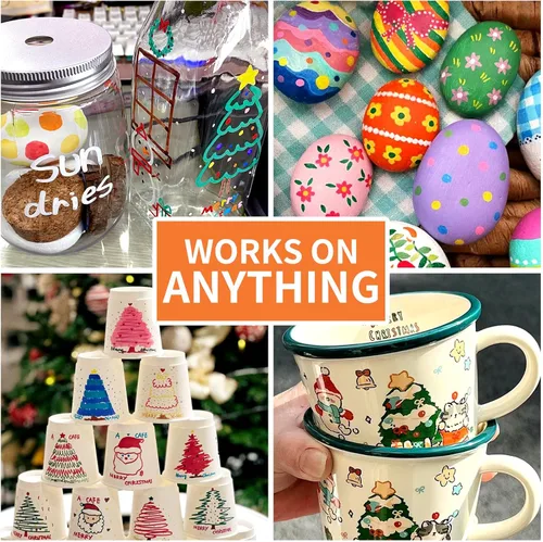 Vista 7 de Rotuladores de pintura dorados, paquete de 2 marcadores permanentes a base de aceite, de secado rápido e impermeables, para neumáticos de automóvil