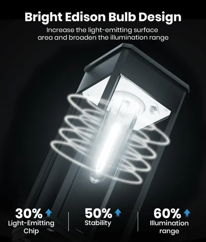 Vista 5 de ALFIOT - Luces solares brillantes para senderos exteriores, luces solares impermeables para jardín, patio, camino de entrada y sendero, iluminación
