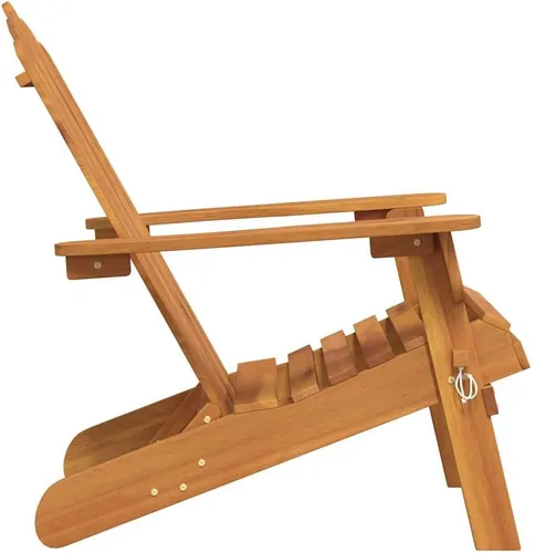 Vista 6 de Garden Chair Natural Wood, Solid Acacia Wood Foldable Adirondack, Outdoor Seating for Patio, Front Porch, Deck, 33.1x29.5x35.4 in