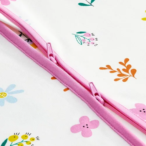 Vista 3 de DaysU Saco de dormir para bebé de 6 a 12 meses, 100% algodón, manta portátil para niña con cremallera de 2 vías, TOG 0.5, saco de dormir