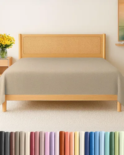 Vista 56 de Sábana encimera de bolsillo profundo, más suave que el algodón egipcio, 1 sábana encimera para colchón tamaño California King