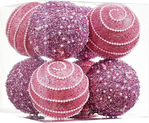 Vista 7 de Adornos de Bolas de Navidad Negras, Decoraciones de Bolas de Navidad de Plástico Irrompible Colgantes con Perlas para Fiestas Navideñas