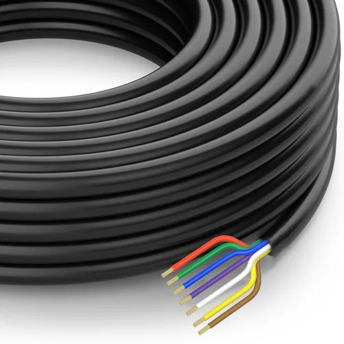 Vista 11 de 8,23 m de calibre 14/12/10AWG con 7 vías de alambre de cuchilla de conductor redondo para remolque de RV SAE, arnés de cable aislado con 7 cables