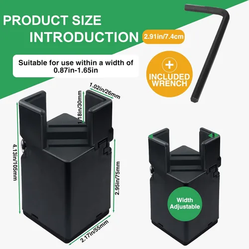 Vista 2 de 4 elevadores de muebles ajustables con abrazadera de tornillo, elevadores de escritorio resistentes para patas de escritorio, elevadores de cama