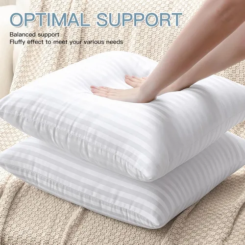 Vista 4 de OTOSTAR Paquete de 4 cojines impermeables de alta calidad, 12 x 20 pulgadas, rellenos de almohada decorativos a rayas para exteriores, rellenos