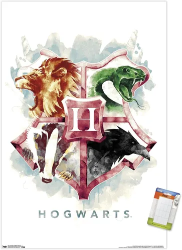 Vista 12 de Trends International Wizarding World: Harry Potter-Hogwarts - Póster de pared ilustrado con crestas de la casa, 14.725 x 22.375 pulgadas, versión
