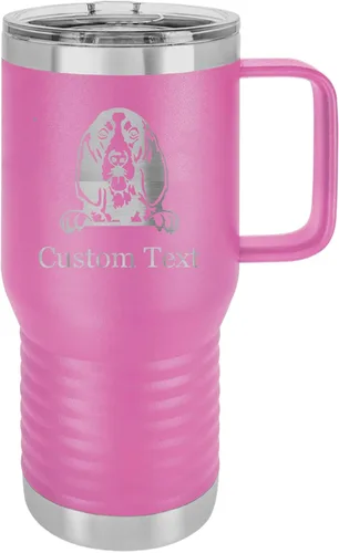 Vista 4 de 20-Ounce Vacuum Insulated Stainless Steel Tumbler Customized Double-Walled Laser Engraved Coffee Closing Travel Dog Mug, Bluetick Coonhound