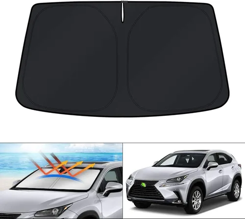 Vista 142 de KUST Parasol para parabrisas para Volkswagen VW Taos 2022-2025 2026, accesorios para ventana, protector de visera solar, plegable, bloquea los rayos