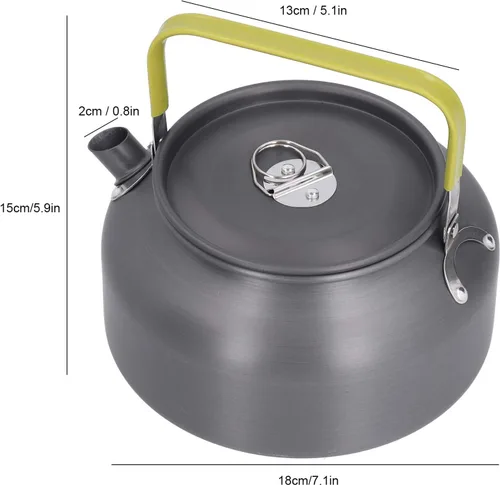 Vista 9 de Fydun 1.2L Outdoor Cam Kettle Aluminum Alloy Kettle with Bag for Mountain Climbing Fishing Picnic