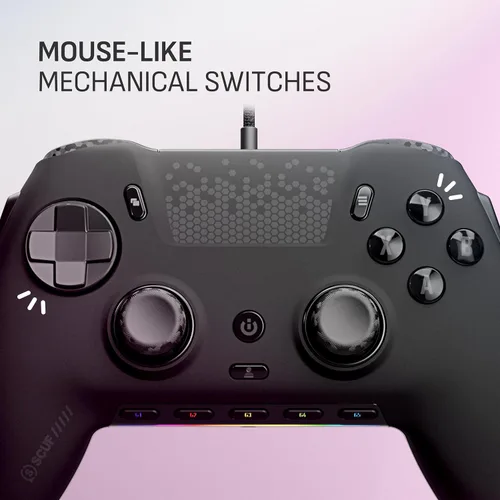 Vista 5 de SCUF ENVISION Wired V2 (2025) PC Only Gaming Controller – Anti-Drift Thumbsticks – Five Remappable G-Keys – Remappable Back Paddles – Black
