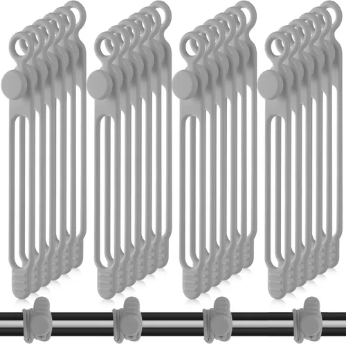 Vista 20 de Nuanchu 40 piezas de bridas para cables de silicona, soporte reutilizable, correas ajustables, organizador multiusos para cables de carga para Negro