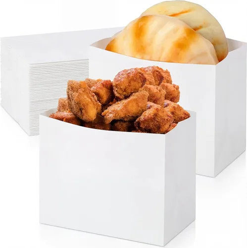 Vista 9 de Sherr 100 bolsas de papel kraft desechables a prueba de grasa para bocadillos, galletas y papas fritas, alimentos y pan, 4.75 x 2.5 x 3.75 pulgadas