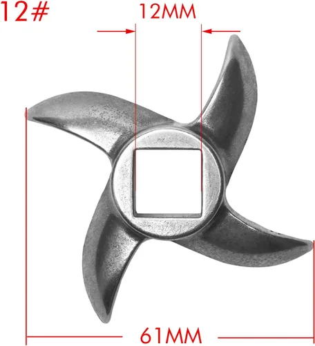 Vista 2 de 12 # Cuchilla para picadora de carne de acero inoxidable, repuesto para amoladoras, cuchillo de repuesto para eléctrico o manual