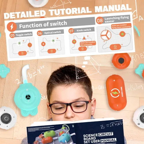 Vista 7 de Kits de ciencia para niños - Kits STEM para niños, Kit de exploración de electrónica, más de 140 proyectos, más de 10 piezas de circuito, juguetes