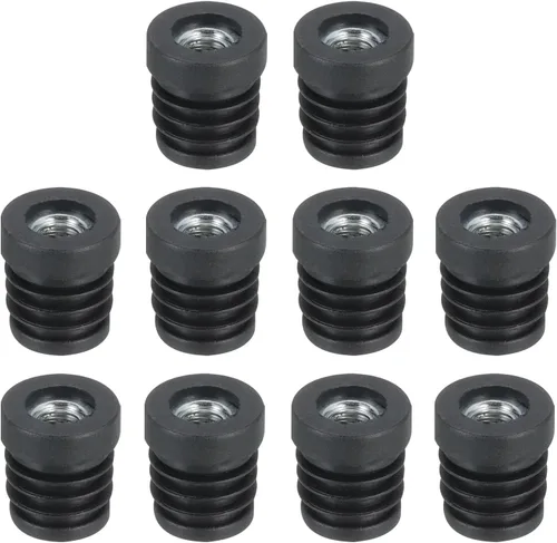 Vista 16 de Uxcell 4 piezas de insertos roscados M8 para tubo redondo de 0.748 in/0.75 pulgadas, insertos de plástico negro para tapas de extremos de silla