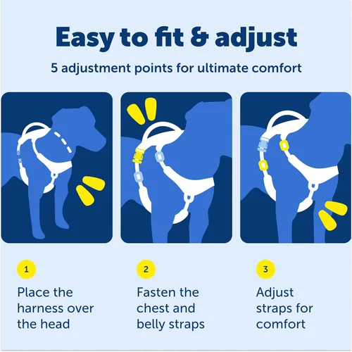 Vista 7 de PetSafe Easy Walk Comfort - Arnés para perro sin tirones, mejor arnés de entrenamiento para caminar, diseño acolchado de cuerpo completo, tela