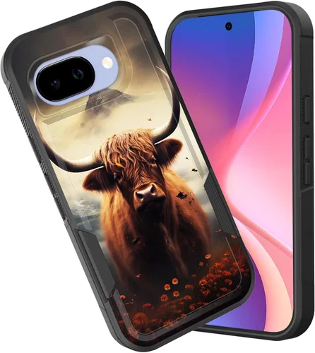 Vista 53 de Funda para Pixel 7a, funda protectora híbrida de doble capa resistente a prueba de golpes de policarbonato duro de silicona suave TPU para Google