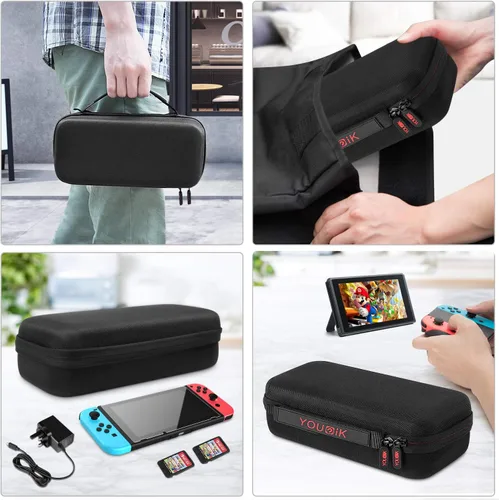 Vista 7 de Younik - Funda de transporte para Switch con 2 protectores de pantalla funda de viaje para Switch con carcasa rígida protectora para consola NS