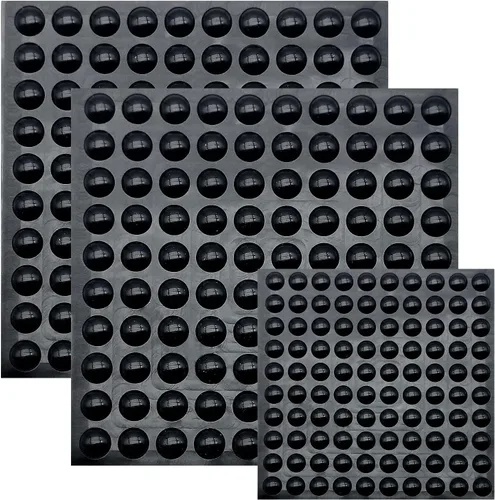 Vista 10 de Paquete combinado de 256 piezas de topes protectores adhesivos transparentes, 2 tamaños, círculo plano, autoadhesivos para amortiguar el sonido