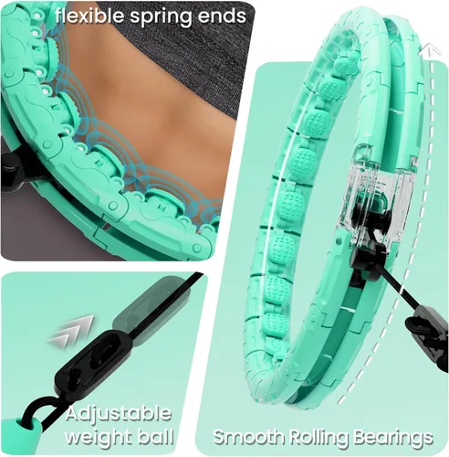 Vista 3 de Hula Infinity - Aros circulares con peso para pérdida de peso, aro Infinity Fitness de tamaño grande para mujeres, círculo de ejercicio inteligente