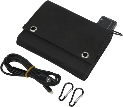 Cargador de panel solar portátil de 25 W, 5 V 2.5 A, kit de cargador solar plegable para teléfono, 8 paneles solares plegables con 1 a 3 cables de