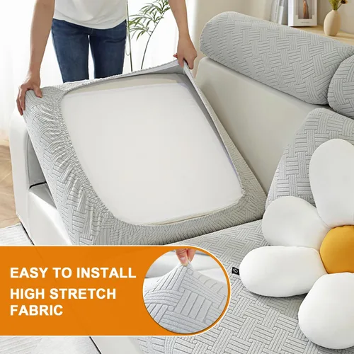 Vista 4 de Fundas de cojín para sofá, fundas de sofá mágicas, fundas lavables y elásticas para asientos seccionales y en forma de L, protectores de muebles
