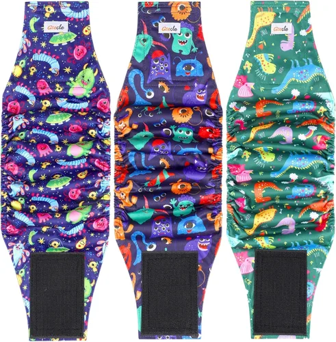 Vista 8 de Pañales reutilizables para perros machos, 3 unidades, bandas lavables de alta calidad para el vientre para perros machos, de alta absorción