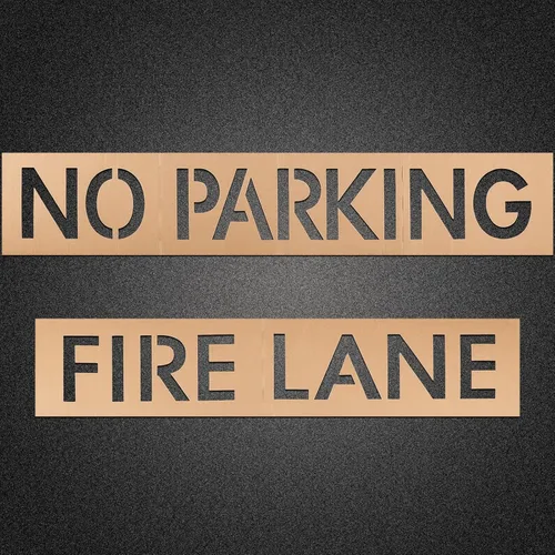 Tinlade Plantillas de carril de incendios de letras sin estacionamiento de 4 pulgadas para bordillos de estacionamiento, plantillas de pintura,