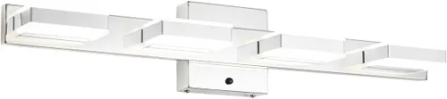 Vista 8 de mirrea Luces de tocador de níquel cepillado de 24 pulgadas para baño, 4 luces, accesorios de iluminación para espejo, 3 CCT, luz LED ajustable