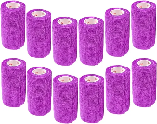 Vista 73 de Cinta adhesiva de 3 pulgadas para veterinarios (varios colores) (paquete de 24) rollo de agarre de vendaje flexible de adherencia autoadhesiva