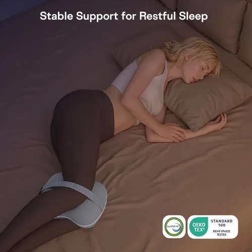 Vista 6 de Almohada para piernas y rodillas para personas que duermen de lado - Almohada para alineación suave de la columna - Almohada de rodilla de espuma