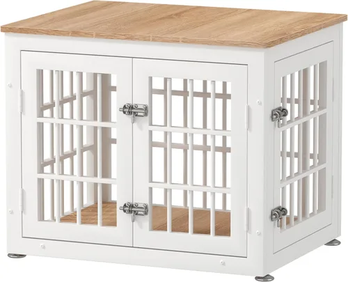 Vista 23 de rehomerance Mueble de jaula de perro resistente de 26 pulgadas para perros pequeños, mesa auxiliar decorativa para casa de mascotas, muebles de Negro