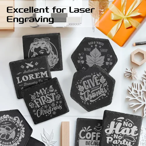 Vista 3 de Posavasos grandes a granel (60, cuadrados+hexágono)