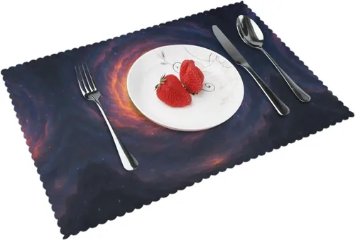 Vista 12 de Rectangular Placemats Set of 4, Heat Resistant Cucumber Printed Kitchen Dining Table Mats