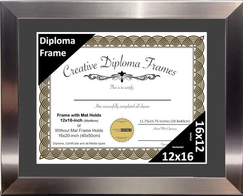 Vista 42 de Creative Picture Frames Carnegie - Marco de diploma de acero inoxidable con acabado de acero inoxidable de 6 x 8 pulgadas con caballete de vidrio