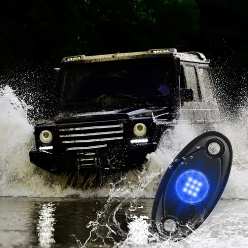 Vista 7 de Macarrie 12 Cápsulas Luces LED Rock para Automóvil SUV Luces Underglow Impermeables Neón Trail Rig Lámpara Iluminación para Camión Motocicleta Barco