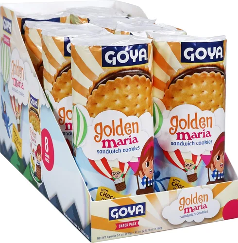 Vista 5 de Goya Golden Maria - Galletas sándwich con relleno de sabor a chocolate, 5.1 onzas